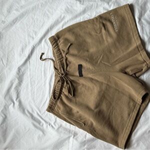 Essentials Tan Athletic Shorts with Adjustable Waist